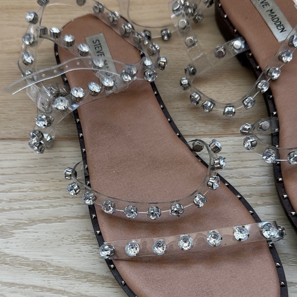 Steve Madden Women's Sandals with Clear Rhinestone Straps - Picture 3 of 4
